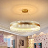 Circular Chandelier Light Postmodern Crystal Rod Gold LED Hanging Ceiling Light - Rebooters