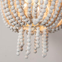 Beaded Bowl Shape Ceiling Pendant French Country 4 Lights Chandelier Lamp - Rebooters