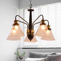 3/5/6-Light Conical Chandelier Light Traditional Black Gold - Rebooters