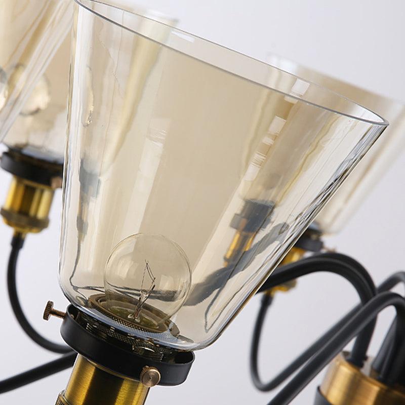 3/5/6-Light Conical Chandelier Light Traditional Black Gold - Rebooters