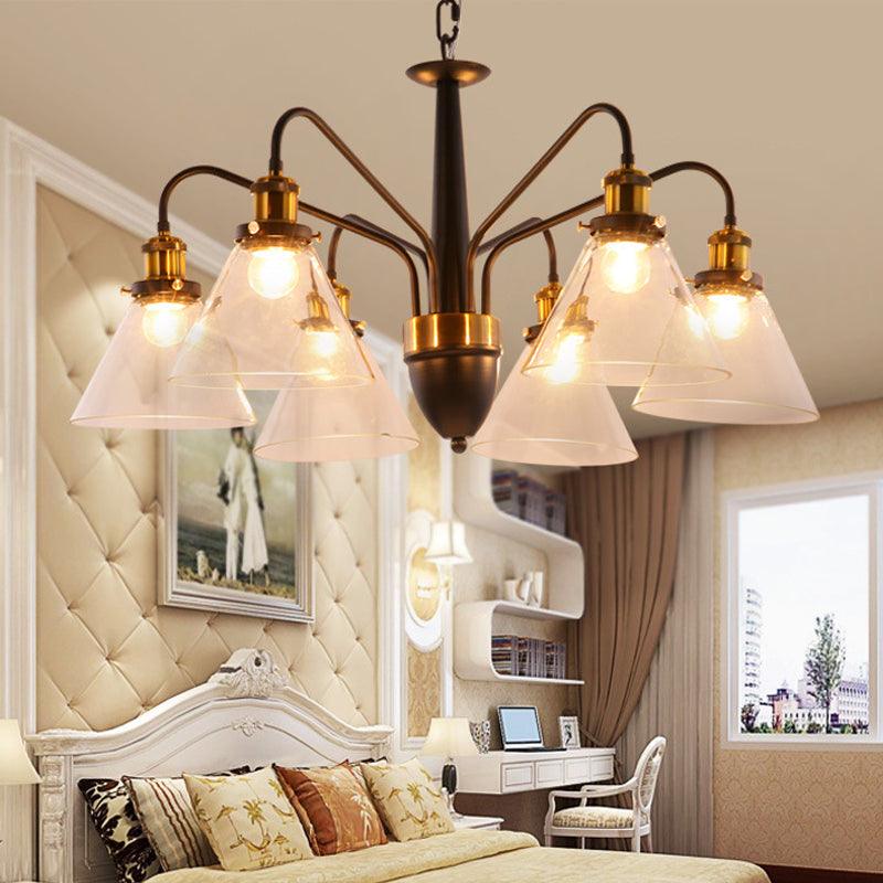 3/5/6-Light Conical Chandelier Light Traditional Black Gold - Rebooters