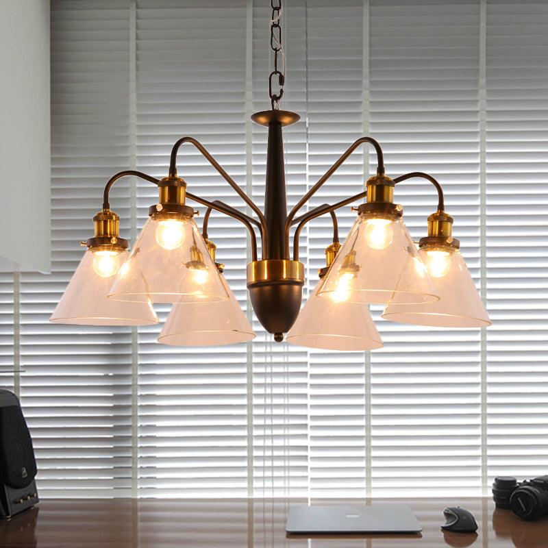 3/5/6-Light Conical Chandelier Light Traditional Black Gold - Rebooters