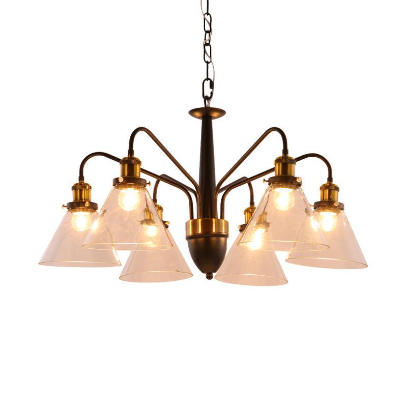 3/5/6-Light Conical Chandelier Light Traditional Black Gold - Rebooters