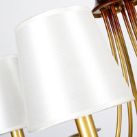 3/5/6 Lights Brass Finish Hanging Chandelier with White Shade - Rebooters