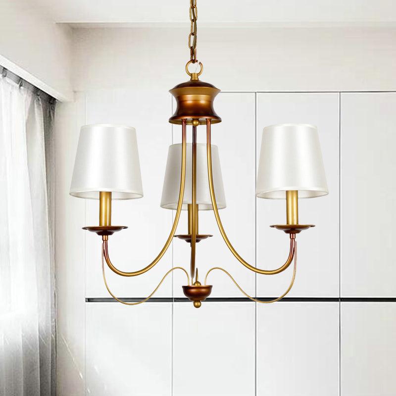 3/5/6 Lights Brass Finish Hanging Chandelier with White Shade - Rebooters