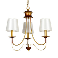 3/5/6 Lights Brass Finish Hanging Chandelier with White Shade - Rebooters