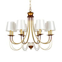 3/5/6 Lights Brass Finish Hanging Chandelier with White Shade - Rebooters