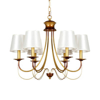 3/5/6 Lights Brass Finish Hanging Chandelier with White Shade - Rebooters