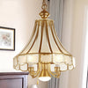 Frosted Glass Bell Chandelier Lamp Traditional 5-Light Brass - Rebooters