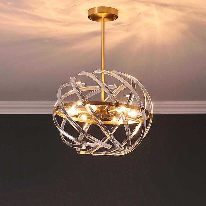 6 Heads Bedroom Chandelier Lamp Postmodern Gold Light - Rebooters