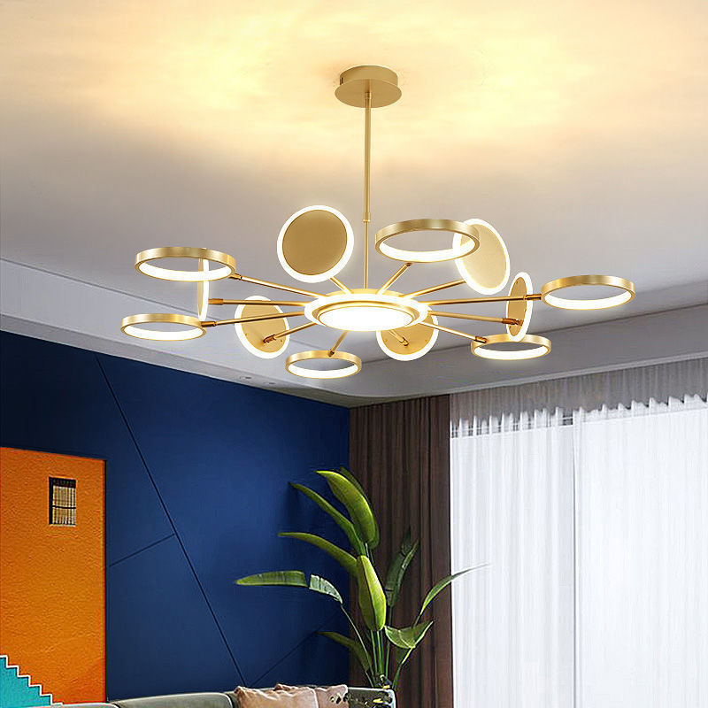 Circle LED Ceiling Chandelier Modern Metal Ceiling Hung Fixtures - Rebooters