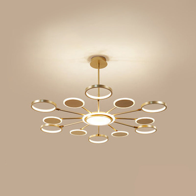 Circle LED Ceiling Chandelier Modern Metal Ceiling Hung Fixtures - Rebooters