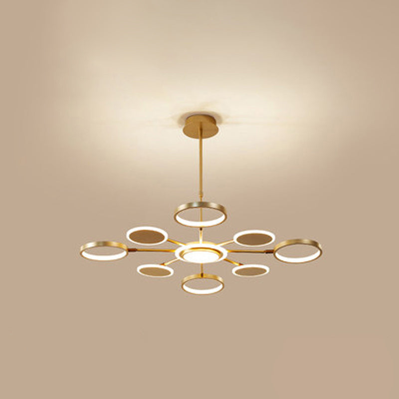 Circle LED Ceiling Chandelier Modern Metal Ceiling Hung Fixtures - Rebooters