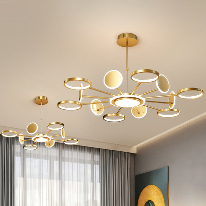 Circle LED Ceiling Chandelier Modern Metal Ceiling Hung Fixtures - Rebooters