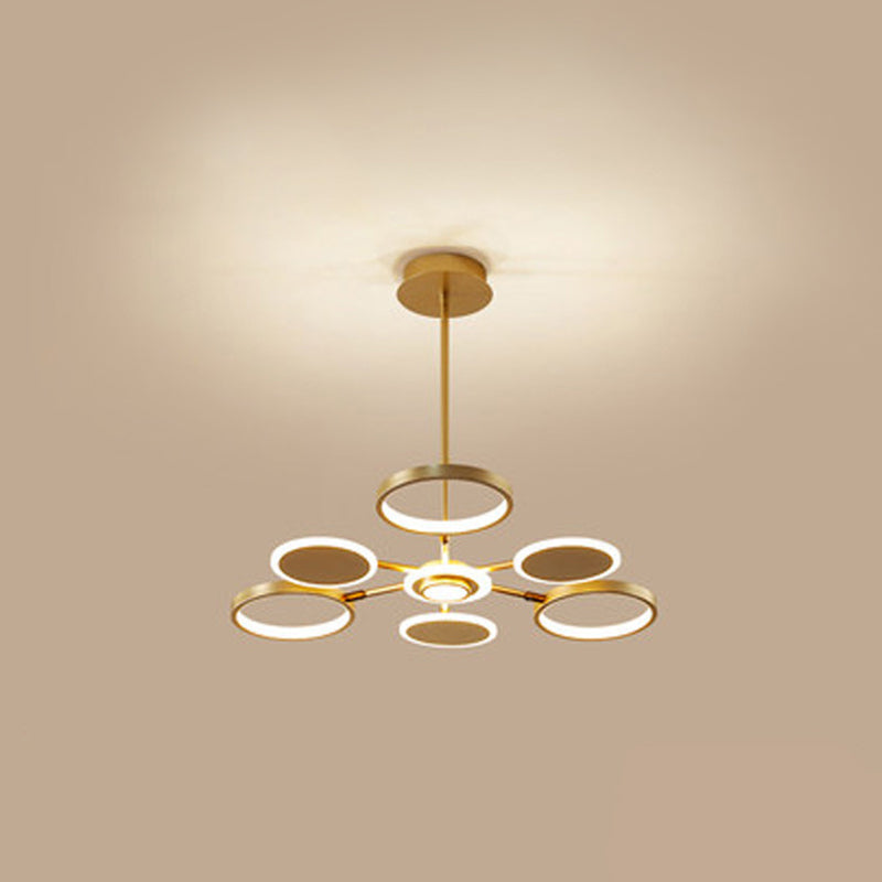 Circle LED Ceiling Chandelier Modern Metal Ceiling Hung Fixtures - Rebooters