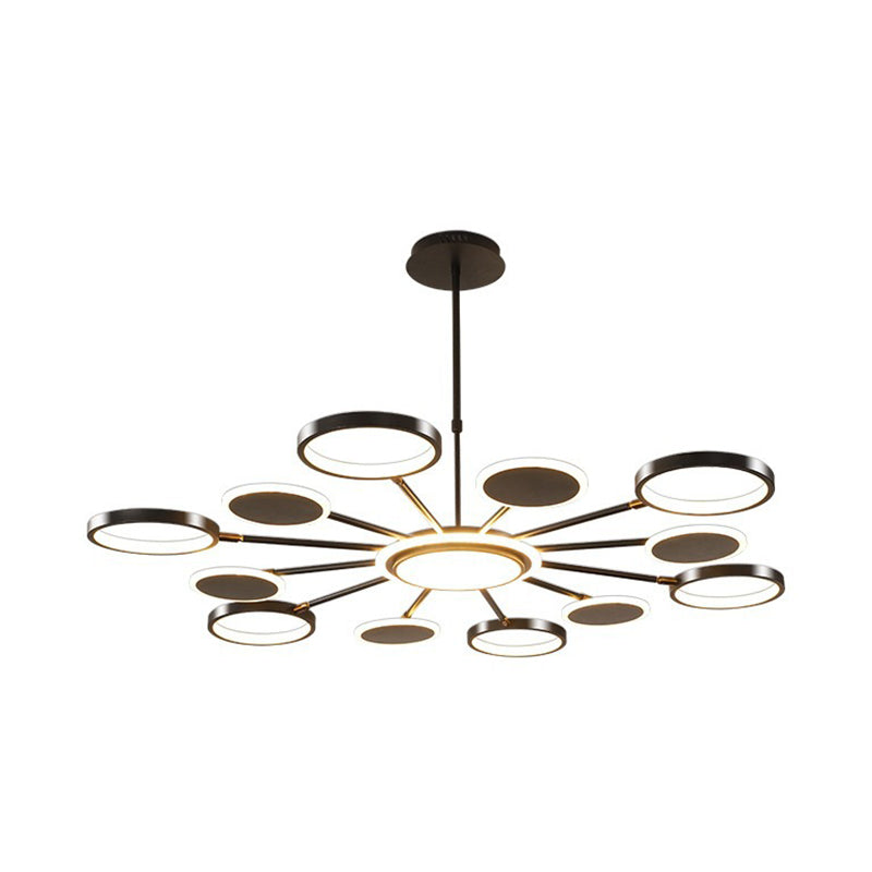 Circle LED Ceiling Chandelier Modern Metal Ceiling Hung Fixtures - Rebooters