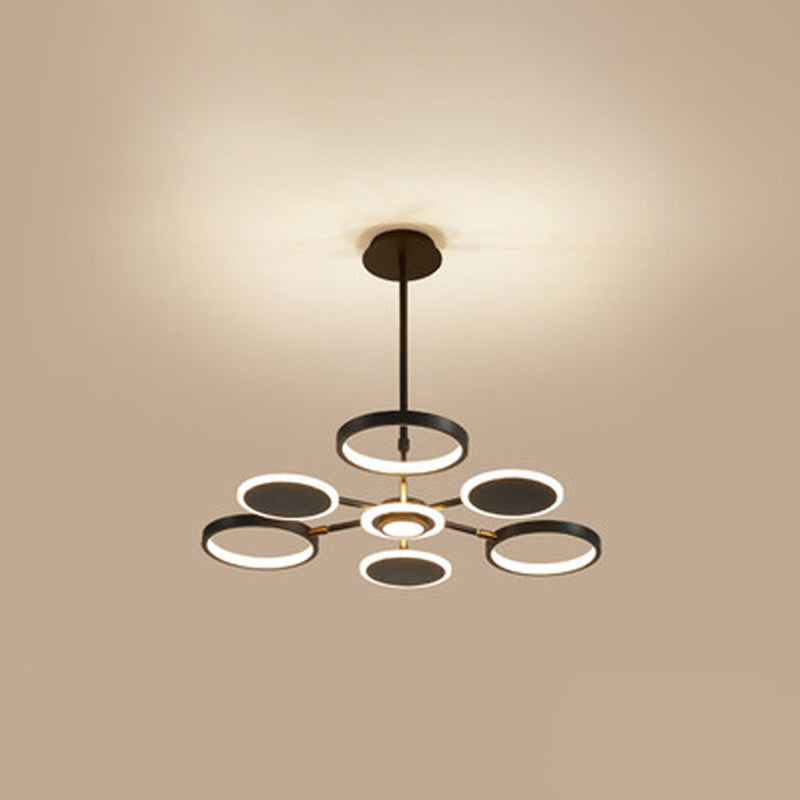 Circle LED Ceiling Chandelier Modern Metal Ceiling Hung Fixtures - Rebooters