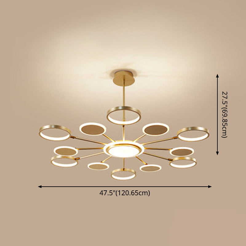 Circle LED Ceiling Chandelier Modern Metal Ceiling Hung Fixtures - Rebooters