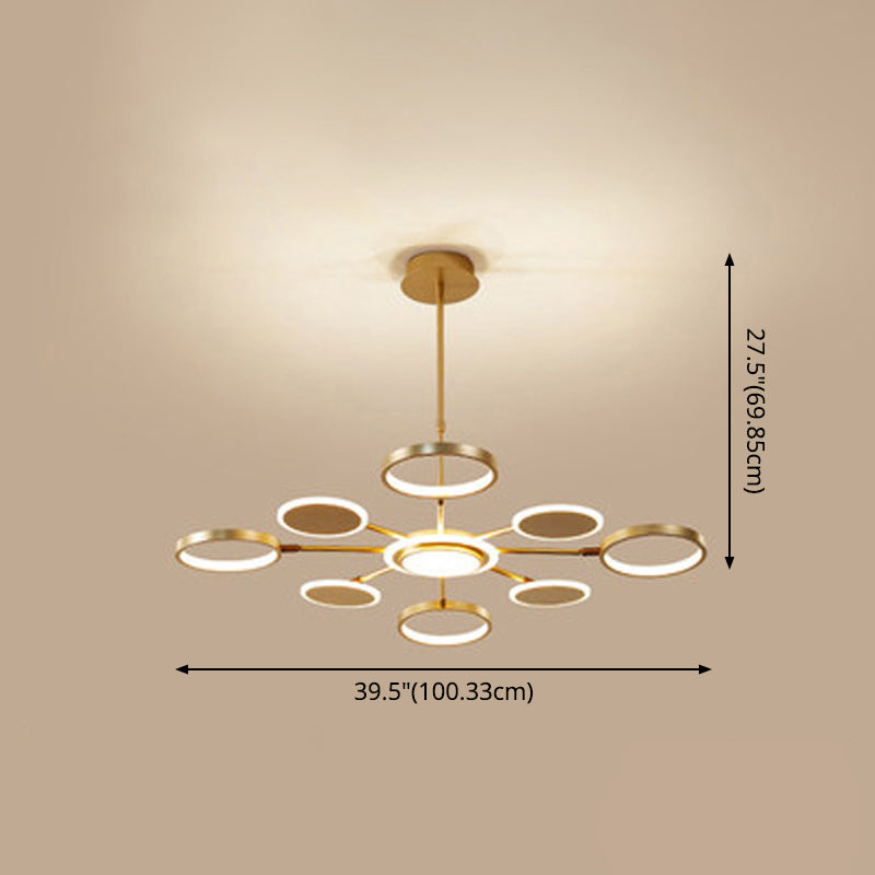 Circle LED Ceiling Chandelier Modern Metal Ceiling Hung Fixtures - Rebooters