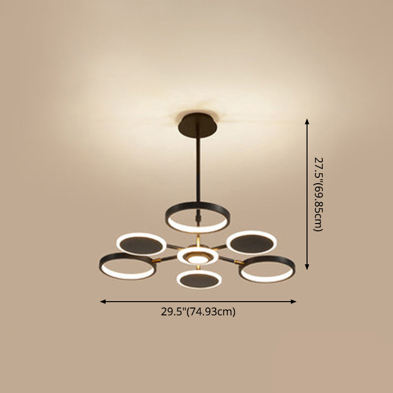 Circle LED Ceiling Chandelier Modern Metal Ceiling Hung Fixtures - Rebooters