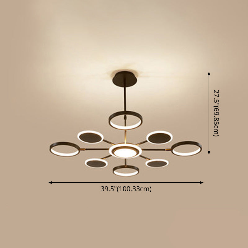 Circle LED Ceiling Chandelier Modern Metal Ceiling Hung Fixtures - Rebooters