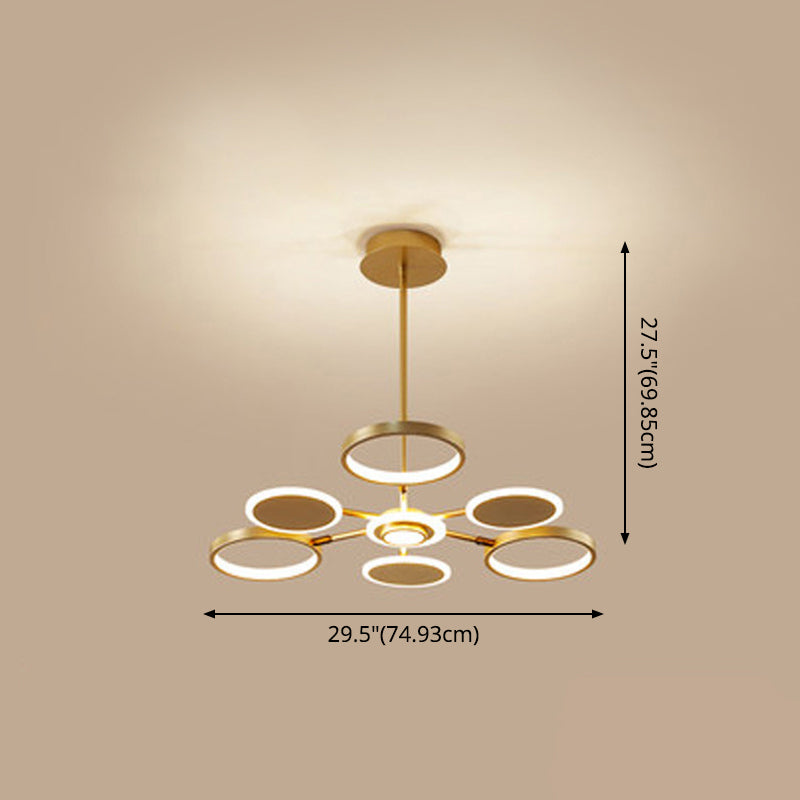 Circle LED Ceiling Chandelier Modern Metal Ceiling Hung Fixtures - Rebooters