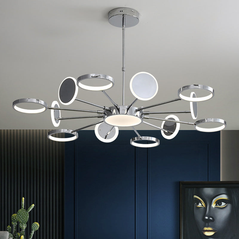 Ring Chandelier Lighting Fixtures Modernist Metal Pendant Chandelier - Rebooters