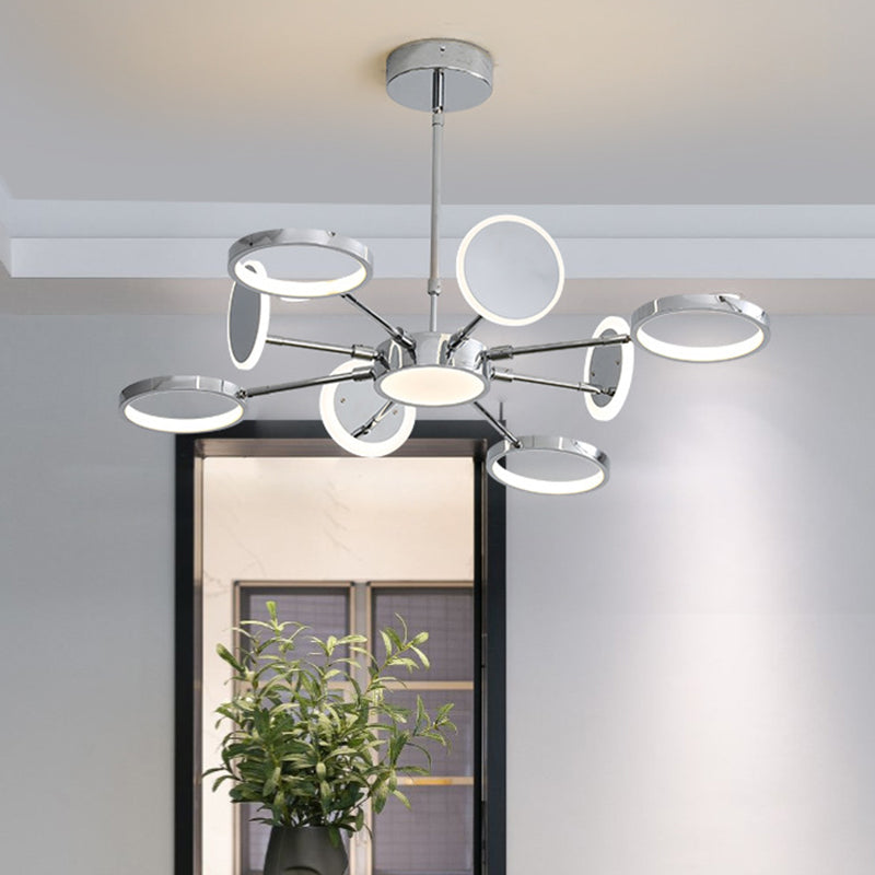 Ring Chandelier Lighting Fixtures Modernist Metal Pendant Chandelier - Rebooters