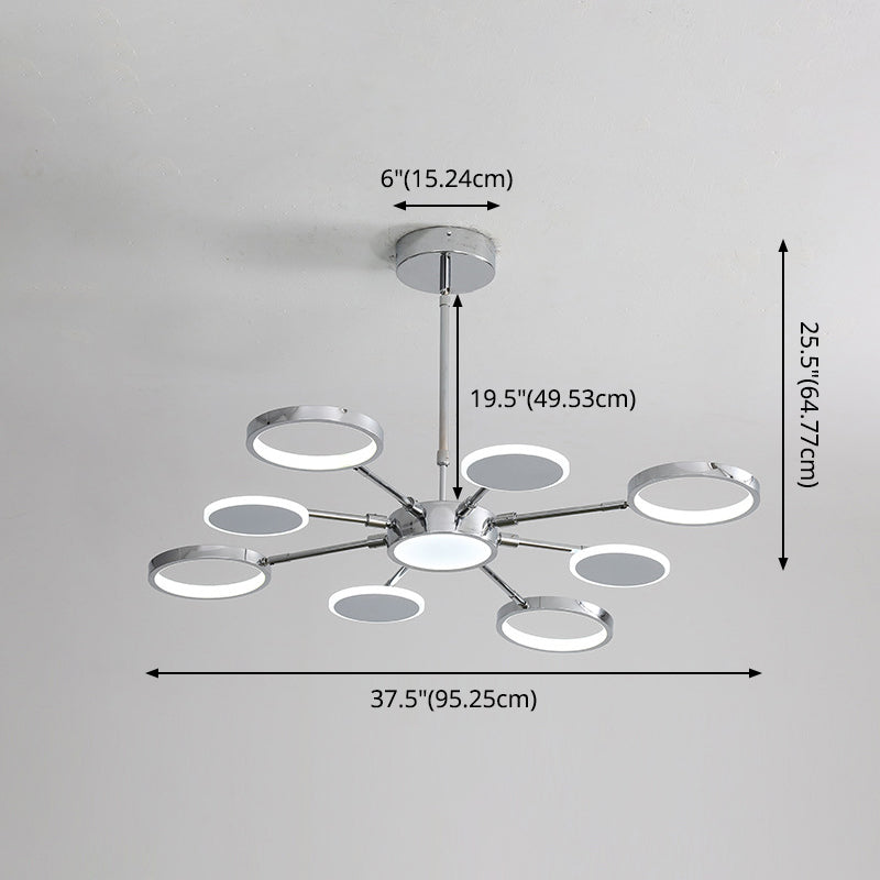 Ring Chandelier Lighting Fixtures Modernist Metal Pendant Chandelier - Rebooters