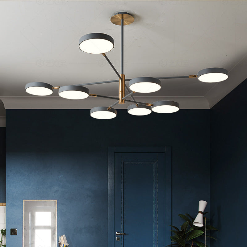 Round Ceiling Chandelier Ultra-Contemporary Metal Hanging Lights - Rebooters