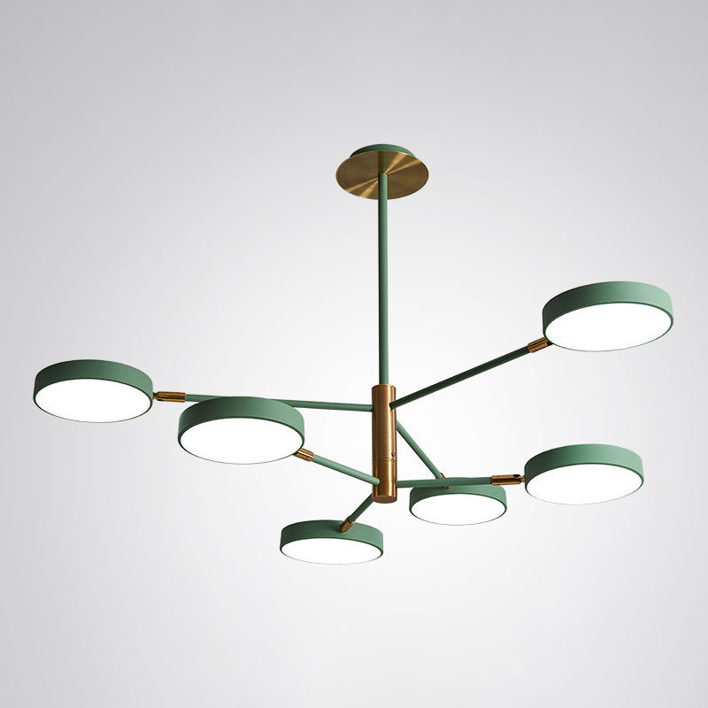 Round Ceiling Chandelier Ultra-Contemporary Metal Hanging Lights - Rebooters