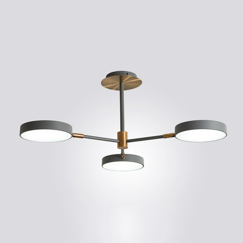 Round Ceiling Chandelier Ultra-Contemporary Metal Hanging Lights - Rebooters