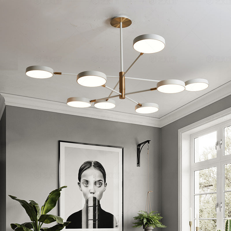 Round Ceiling Chandelier Ultra-Contemporary Metal Hanging Lights - Rebooters