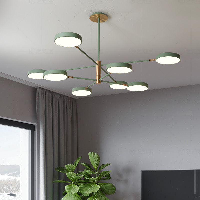 Round Ceiling Chandelier Ultra-Contemporary Metal Hanging Lights - Rebooters