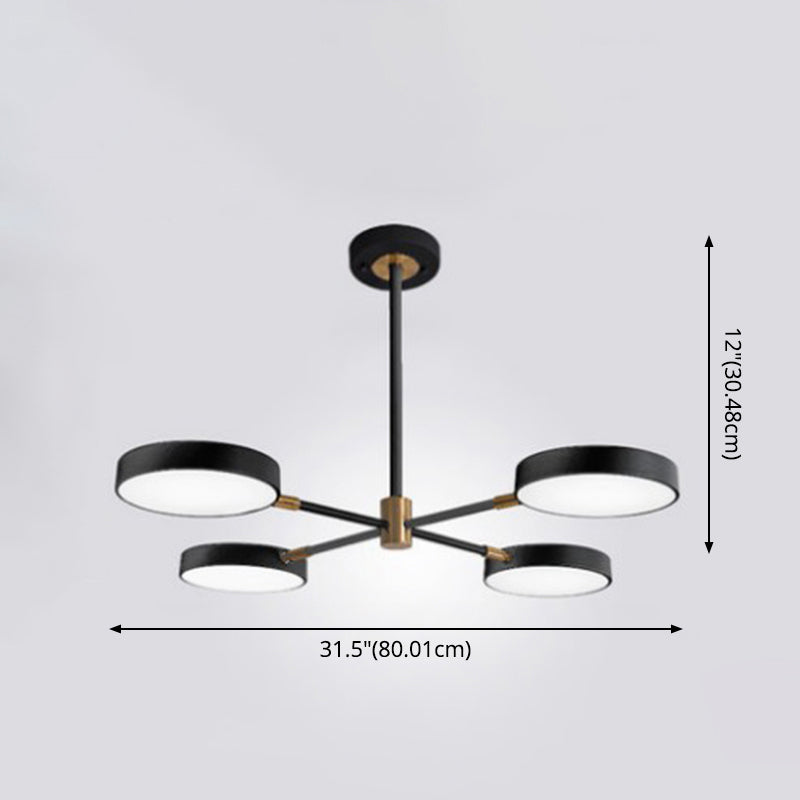 Round Ceiling Chandelier Ultra-Contemporary Metal Hanging Lights - Rebooters