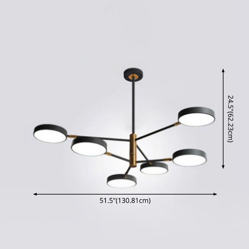 Round Ceiling Chandelier Ultra-Contemporary Metal Hanging Lights - Rebooters