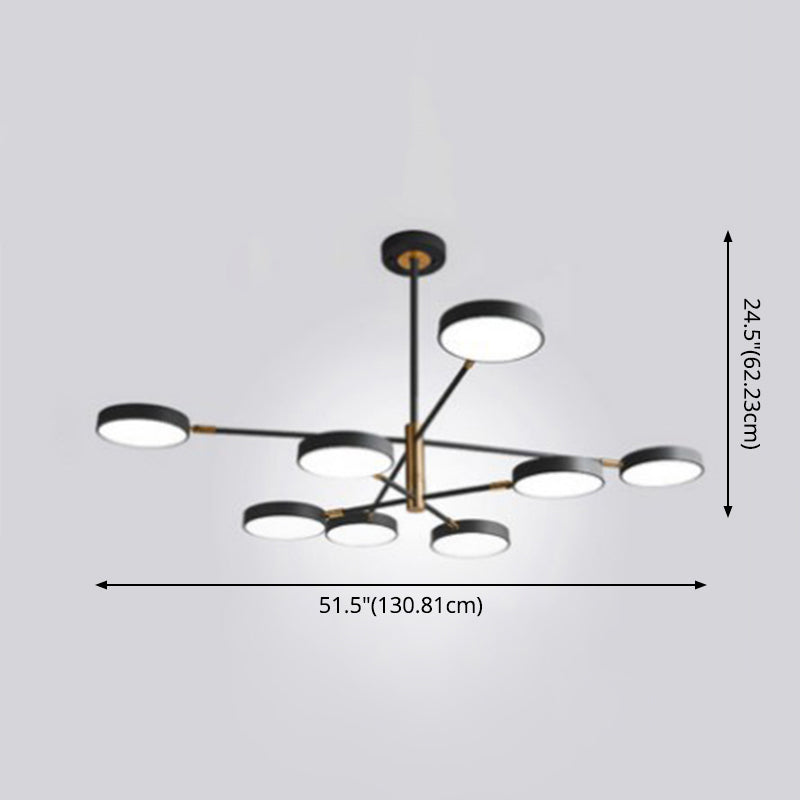 Round Ceiling Chandelier Ultra-Contemporary Metal Hanging Lights - Rebooters