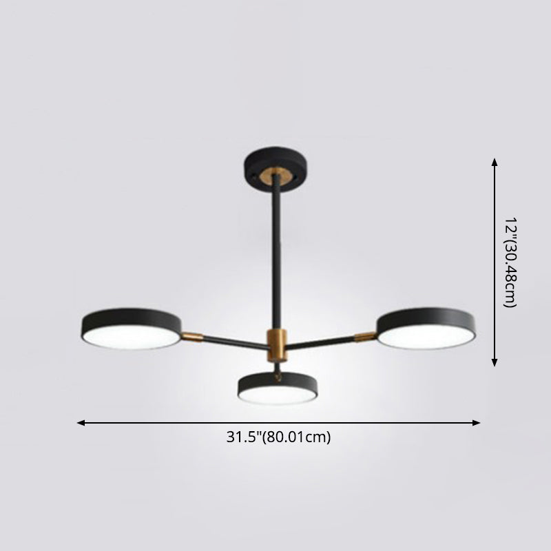 Round Ceiling Chandelier Ultra-Contemporary Metal Hanging Lights - Rebooters