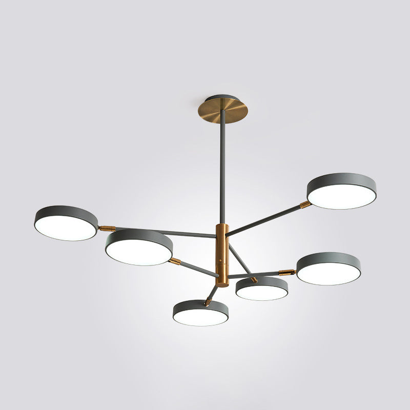 Round Ceiling Chandelier Ultra-Contemporary Metal Hanging Lights - Rebooters
