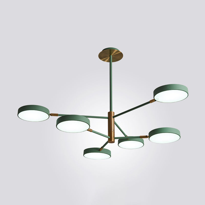 Round Ceiling Chandelier Ultra-Contemporary Metal Hanging Lights - Rebooters