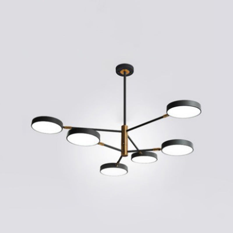 Round Ceiling Chandelier Ultra-Contemporary Metal Hanging Lights - Rebooters
