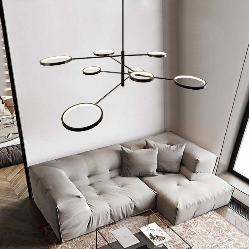 Ring Ceiling Chandelier Modernist Metal Pendant Light Fixtures - Rebooters