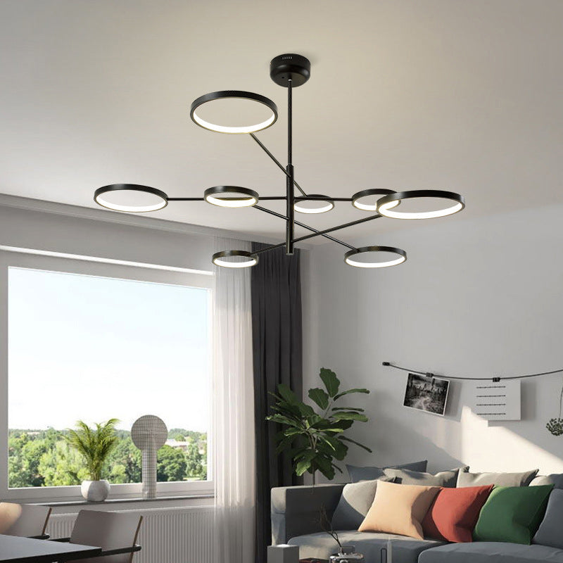 Ring Ceiling Chandelier Modernist Metal Pendant Light Fixtures - Rebooters