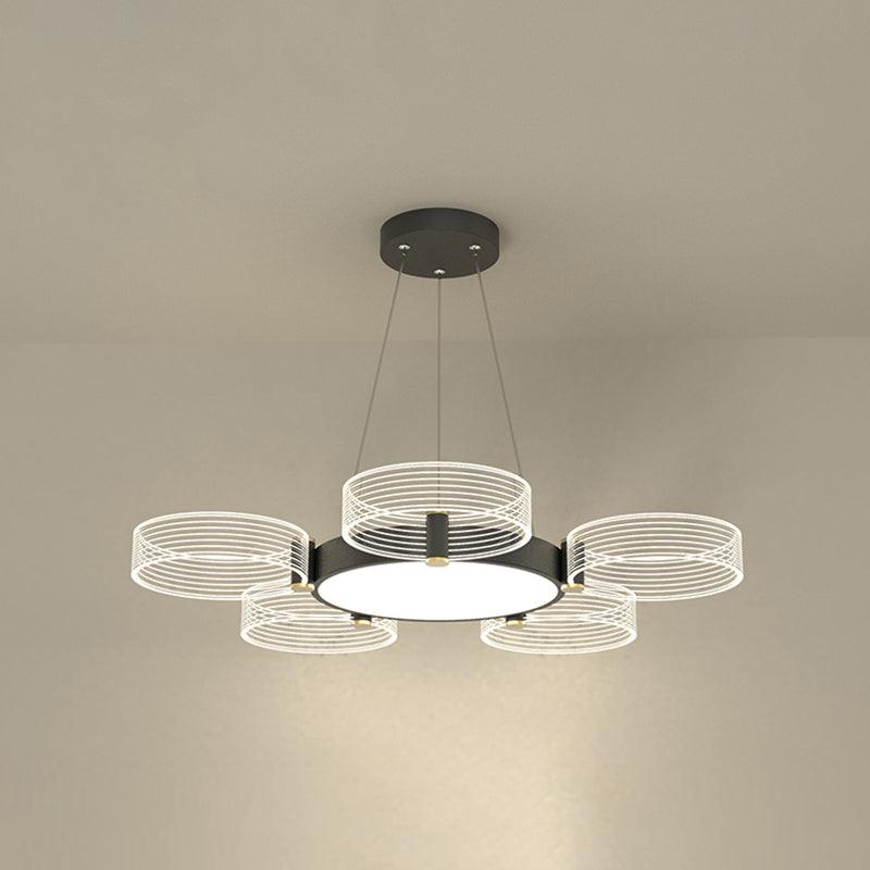 Circle Chandelier Lighting Modernist Acrylic Ceiling Pendant Light - Rebooters