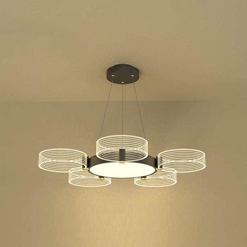 Circle Chandelier Lighting Modernist Acrylic Ceiling Pendant Light - Rebooters