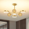 Ring and Ball Chandelier Pendant Light Ultra-Contemporary Metal Hanging Lights - Rebooters