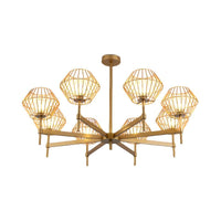 31.5"/39" Wide Gold Cage Chandelier Pendant Ceiling Light Fixture - Rebooters