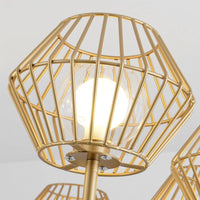 31.5"/39" Wide Gold Cage Chandelier Pendant Ceiling Light Fixture - Rebooters