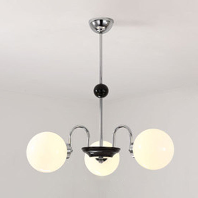 Globe Chandelier Lighting Fixtures Modern White Glass Light - Rebooters