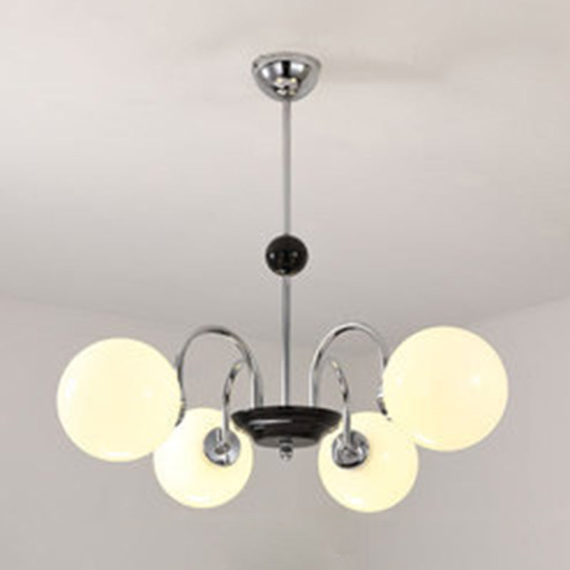 Globe Chandelier Lighting Fixtures Modern White Glass Light - Rebooters